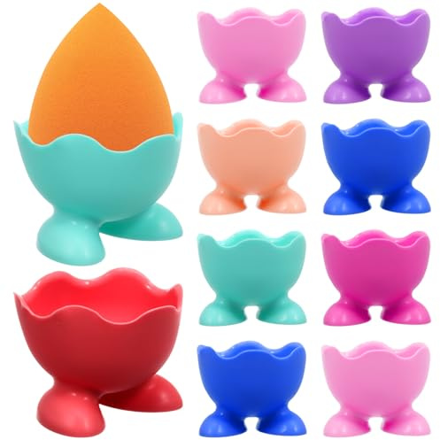 Garneck 10 X Eierbecher Aus Silikon Eierhalter Für Gekochte Eier Form Für Gekochte Eier Zum Servieren Von Hart- Und Weichgekochten Eiern Mikrowellengeeignet Leicht Zu Reinigen Für Küche Und Frühstück