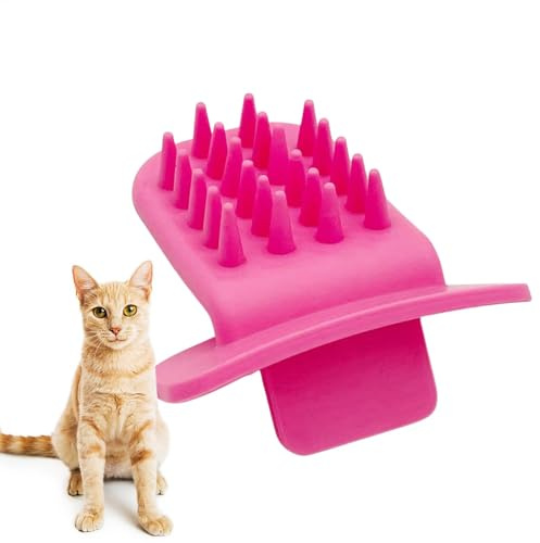 Katzenzungen-Kamm – Silikon-Zungen-Kratzer | weiche Massage-Katzenzungenbürste | Wandeckenkratzer | Tierhaarentferner Bürste | Katzenbürste Haarausfall Fellpflege | Katzenbürste Kratzbaum für