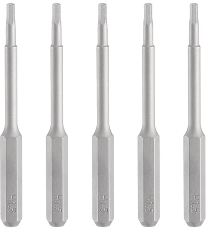 QUARKZMAN 5pz Punte Cacciavite Esagonale H1.5 5/32 Attacco Esagonale 45mm/1.77 Lunghezza Testa Esagonale Magnetica Punte Esagonali in Acciaio S2 Cacciavite Bit