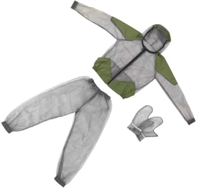 KOMBIUDA Conjunto De Ropa Capucha Para Actividades Al Aire Incluye Camisa Pantalón y Guantes Para Protegerse De Mosquitos Sol