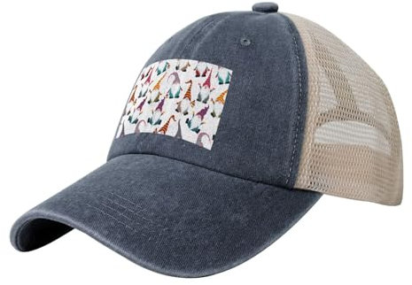 TTIGLHOH Lustiger Sommer-Truckerhut mit Weihnachtsmotiv für Damen und Herren, verstellbare Snapback-Baseballkappe mit Netzrückseite, marineblau, Einheitsgröße