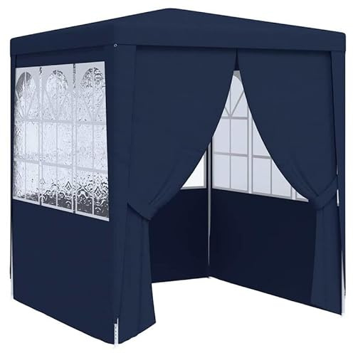 Profi-Partyzelt 2,5x2,5 m mit Seitenwänden - Blau, 90 g/m² PE - Stahlrahmen, wetterfest & stabil für Garten, Fest & Camping - Pavillon-Rahmen