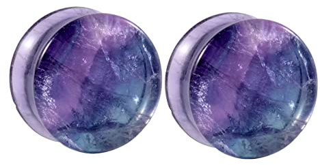 RDSGYZ 2STK Dehnstäbe Set Ästhetisch Plug Tunnel, Stein Expander Ohr Retro Körperpiercing Set Solide runde Form für Unisex 6-30mm