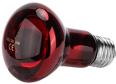 Greensen Lampe Chauffante Infrarouge pour Reptiles, Lampe Chauffante pour Terrarium 50W Ampoule UVA avec Douille E27 pour Lézards Serpents Tortues