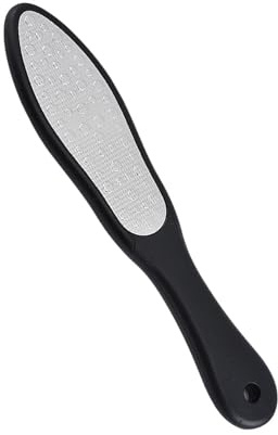 Foot File,Double-Sided Foot Files for Hard Skin,Portable Stainless Steel Hard and Dead Skin Remover,Callus Remover with Silicon Handle,for Cracked Heels and Dry Skin (Black)