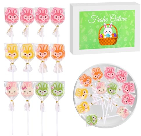 Bonbons de Pâques 12 Pièces, Sucette de Pâques | Sucette Bonbon, Confiserie Décorative à Offrir aux Enfants pour pâques