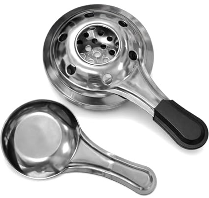 Natier Stainless Steel Fondue Burner, Portable Alcohol Burner With Regulator And Flame Snuffer Lid