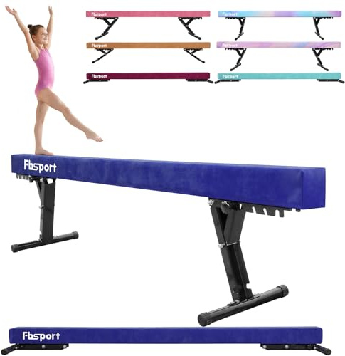 FBSPORT schwebebalken Kinder schwebebalken für zuhause schwebebalken höhenverstellbar Gymnastik Balance Beam 244CM, 5 Höhen Einstellbare High und Low Level Stabile Floor Beam Gym Trainingsgeräte