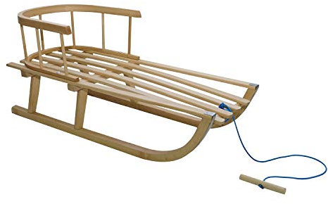 Luge en Bois pour Enfant avec Dossier traîneau Davoser avec Sangle de sécurité