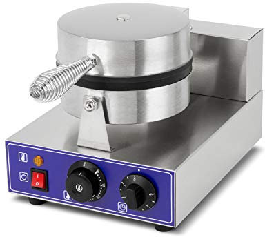 VERTES Waffle Iron Belgian Electric 1000W, Waffle Maker de acero inoxidable (función de temporizador hasta 5min, temperatura 50-300 °C regulable en continuo, revestimiento antiadherente)