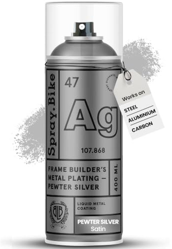 SPRAY.BIKE Fahrrad Lackspray - Vorbereiten & Vollenden Kollektion (Metal Plate - Pewter Silber)