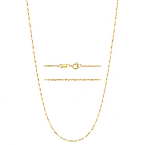 KISPER Dainty Gold Cable Chain Necklace Women 24K Plated Stainless Steel | 1.5mm, 14-30 in, non-tarnish, waterproof, hypoallergenic, nickel-free, spring ring clasp
