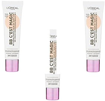 L'Oréal Paris BB Creme C'est Magic teint optimierrer 03 Hell bis Mittel, 3er Pack (3 x 30ml)