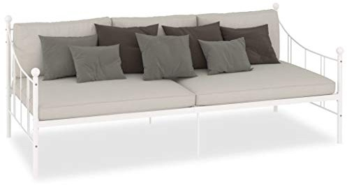 vidaXL Tagesbett-Rahmen Weiß Metall 90×200 cm