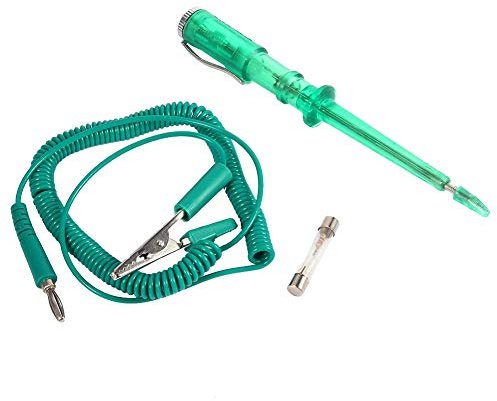 12V 24V Auto Circuit Tester - Spannungsprüfer mit Stahlprobe & Zugkabel für Kfz (6V DC)