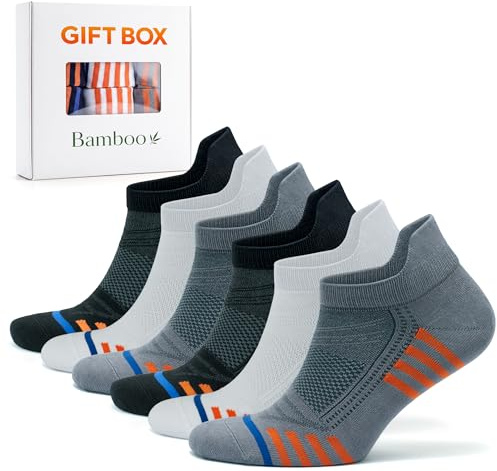GoWith 6-3 Paar Sneaker Socken für Herren, Bambus (Viskose) Buntesocken, Ohne Naht Sportsocken, Laufsocken, Kurze Halbsocken mit Atmungsaktivität, Anti Schweißsocken, 40-44