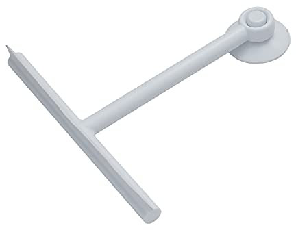 Gedy G-Mirissa, Tergivetro per Doccia Colore Bianco e Gancio con Ventosa, Pulisci Vetro in Resina e Gomma, Misure 23 x 22 x 3 cm e Peso 0,1 kg, 2 Anni di Garanzia, Design R&S