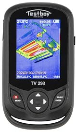 Testboy TV 293 IR Wärmebildkamera, Digitalkamera mit Bildüberlagerung (integriertes Farbdisplay, integrierter Flash-Speicher mit Micro-USB-Schnittstelle, einstellbarer Emissionsgrad), Schwarz