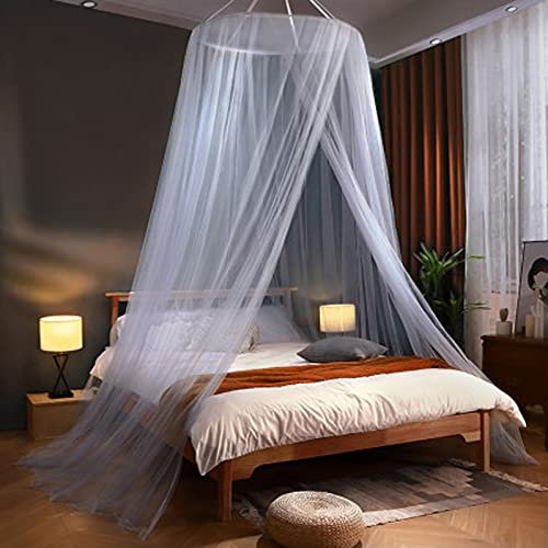 QDTD Grau Moskitonetz Für Bett Baldachin Mückennetz Betthimmel Insektenschutz Netz Für Doppelbetten Baby Kid Kinder Daheim Oder Für Die Reise(Size:1.5 * 2m(5 * 6.6ft))