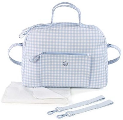 Pasito a pasito. Bolsa para Carrito de Bebé Together. Bolsa Organizadora, Práctica, Elegante y de Gran Tamaño. Bolso de Maternidad Fabricado en Polipiel. Color Azul/Blanco