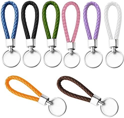 8 Pièces Porte-Clés en Cuir Tressé - Porte-clés de Voiture Multifonction - Pendentif Clé pour Hommes et Femmes