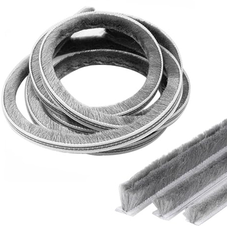 Bürstendichtung Türdichtung Selbstklebend, 10M Tür Fenster Staubdicht Dichtungsband Dichtungsbürste, Bürstenleiste Rolladen,Bürstendichtungen, Schiebetüren Türbodendichtung Zugluftstopper (5x8mm)
