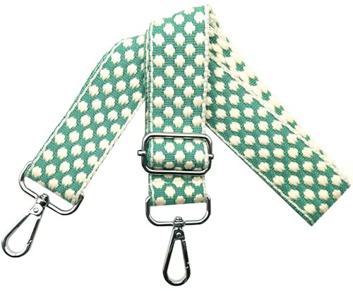 Taschengurt Verstellbarer Schultergurt für Taschen, Taschengurte zum Wechseln, Damen Tragegurt Breit 3.8cm mit Silber Karabiner, Schulterriemen, Damen Tasche Schultertasche Grün Basis, O6