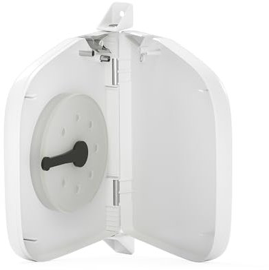 BAUHELD® Avvolgitore per tapparelle a parete [apribile] – Mini avvolgitore per tapparelle con tamburo in plastica – per cinghia da 14 mm [senza cintura] – orientabile di 180° con distanza tra i fori