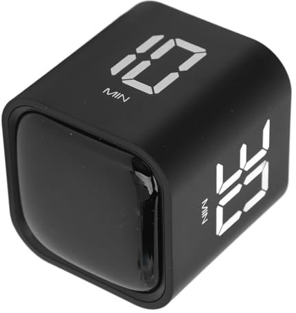 Temporizador Pomodoro, Cubo Temporizador, 5, 10, 30, y 60 Minutos Cubo Temporizador de Productividad, Volumen Ajustable y Modos de Vibración, Herramienta de Gestión del Tiempo