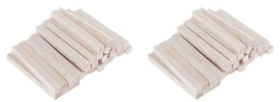 2 Set 30 x unlackierte Balsaholz-Rundstäbe zum Selbermachen, 50 x 5 x 5 mm, 30 Stück, 50 mm