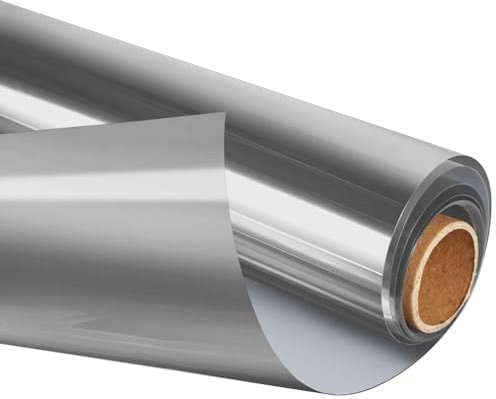 Spiegelfolie Fenster Sichtschutz, 99% UV-Schutz Sonnenschutzfolie, Verspiegelte Wärmeschutzfolie, Sichtschutzfolie Für Büro Wohnzimmer Und Schlafzimmer，Festerfolie Sonnenschutz (Color : Grey Silver,