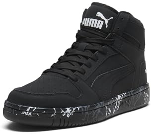 PUMA Men's Rebound Layup Mid Shoes Trainers, Black White, 13 UK