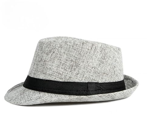 FULUJIDI Fedora Trilby Filzhut Hut Männer Hüte Retro Jazz Hüte Outdoor Freizeit Sun Beach Hut Frauen Hempgray