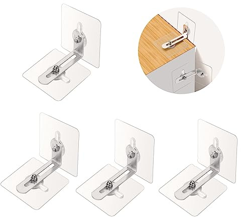 OOTSR 4 Sätze Kippsicherung Möbel für Kleinkinder, Kippschutz Möbel-Wandanker, Anti-Tip Halter für Baby-Proofing & Haustierschutz, Wandanker Ankergurte Ohne Bohren