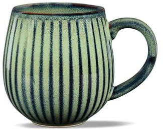 Teeladen Herzberg MAOCI - Jumbobecher/Jumbotasse - 0,45l - Porzellan - grün-blau-gestreift mit Farbverlauf