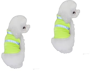 Supvox 2stücke Reflektierende Sicherheitsweste Für Hunde Atmungsaktive Verstellbare Hundebekleidung Für Mehr Sichtbarkeit Beim Gehen Laufen Und Wandern Fluoreszierendes Gelb S