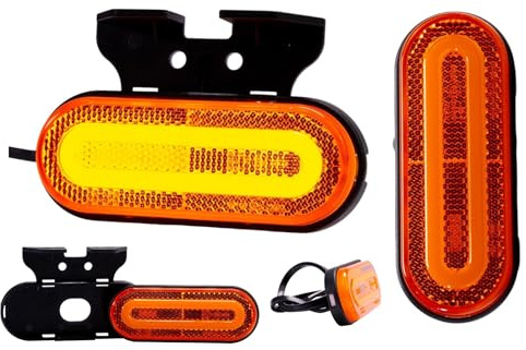 Web Truck 2 x LED-Seitenmarkierungsleuchte, Umrissleuchte flaches Orange Markierungslicht, 12 und 24 V, Positionslicht für Autos, LKWs, Anhänger, Wohnmobile und Wohnwagen
