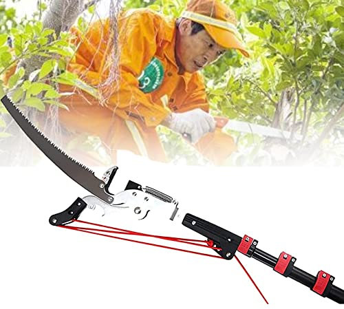 Juego de cortador de podadora manual con poste para podadora de árboles, sistema ajustable de altura extensible, podadoras de árboles, podadoras/sierra, herramientas de jardín de derivación extensib