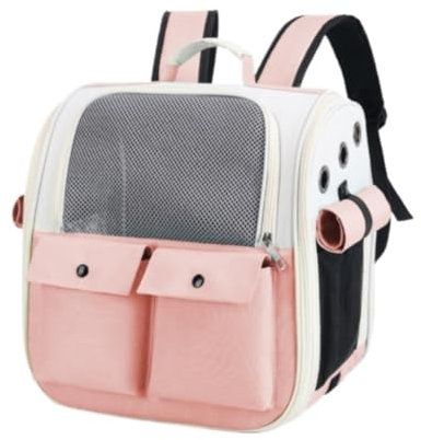 REIFOR Transportbox Hund Haustier-Rucksack-Tragetasche, Faltbare Katzen-Tragetasche Mit Atmungsaktivem Netz-Haustier-Tragetasche Für Kleine Hunde, Katzen, Welpen Katzentasche Transporttasche Katze(A)