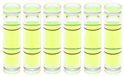 sourcing map Lot de 6 petites fioles cylindriques de niveau à bulle 6 x 24 mm en PMMA - Mini niveau à bulle horizontal - Outils de mesure pour camping-car, TV, cadre photo - Outil de mise en niveau