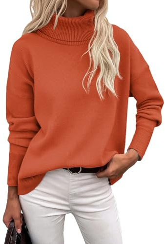 Zeagoo Jersey de Cuello Alto para Mujer Invierno Cálido Sueter Pullover | Otoño Largo Elegante Punto Sweater