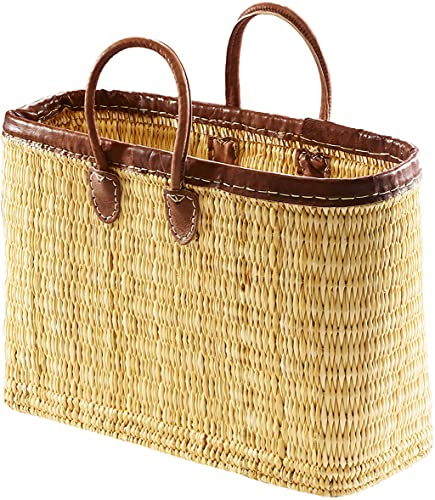 Kobolo Seegrastasche Lederrand Ledergriffe 46x18x32 cm