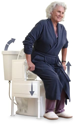 S3 Sit to Stand Uplifter Bathroom Toilet Chair FDA Registered – 2 Way Hydraulics Gently Lowers & Raises Up to 350lbs – Adjustable Weight & Height – Stay Independent & Reduce Falls - Fully Assembled