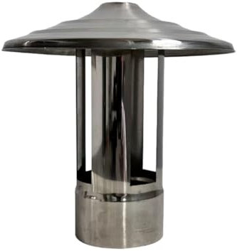 HIFRQVVC Wood Burner Chimney Pot Roof Cowl Metal Top Hat Flue Rain Cap Ducting Pipe Cover，Stainless Steel Chimney Flue Cowl Pipe Rain Cover Protector Cap Ending(100mm)