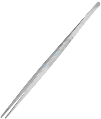 Kitchen Fine Multi-Purspose Tweezers Extra Long Stainless Steel Tongs with Precision Serrated Tips Tweezers for Cooking, Air Fryer Salad Tongs, Pasta Tongs.