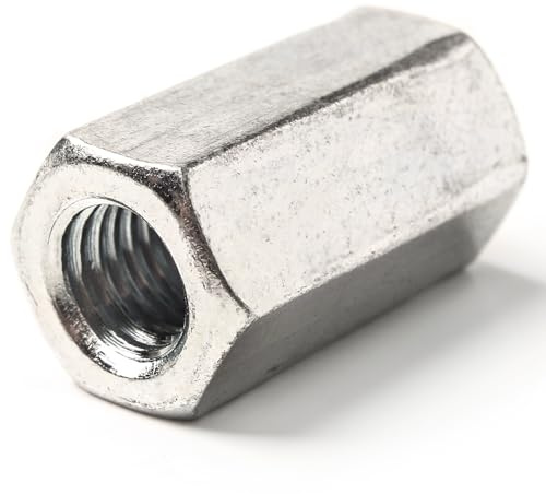 M6 (6mm x 18mm) A4 Marine Grade Stainless Steel Coupling Nuts Threaded Rod Connecting Bar Hexagon Connector Nut Metric DIN 6334 (Pack of 4) - H09E/2 M6_4