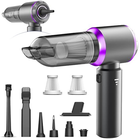 Kedifoai Handstaubsauger, Handstaubsauger Akku, 26000 Pa Autostaubsauger Kabellos mit Bürstenloser Motor, 4-In-1 Mini Staubsauger Auto Kabellos Staubsauger für Büro Genutzt, Küche,Tierhaare,Auto,Sofa