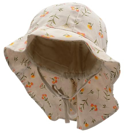 maximo Kids Girl-Flapper Blume Nackenschutz, Futter, Band, UV 30