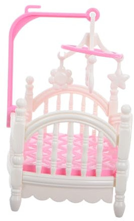 Supvox Puppenhaus-Requisite Für Krippe Miniatur Puppenhausbett Puppenbetten Für Babypuppen Spielzeugbett Miniatur Puppenhauszubehör Handgefertigtes DIY-Spielzeug