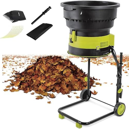 Electric Cordless Leaf Mulcher Shredder with 8000 RPM and 17:1 Shredding Rate, Adjustable Size for Efficient Lawn and Garden Maintenance